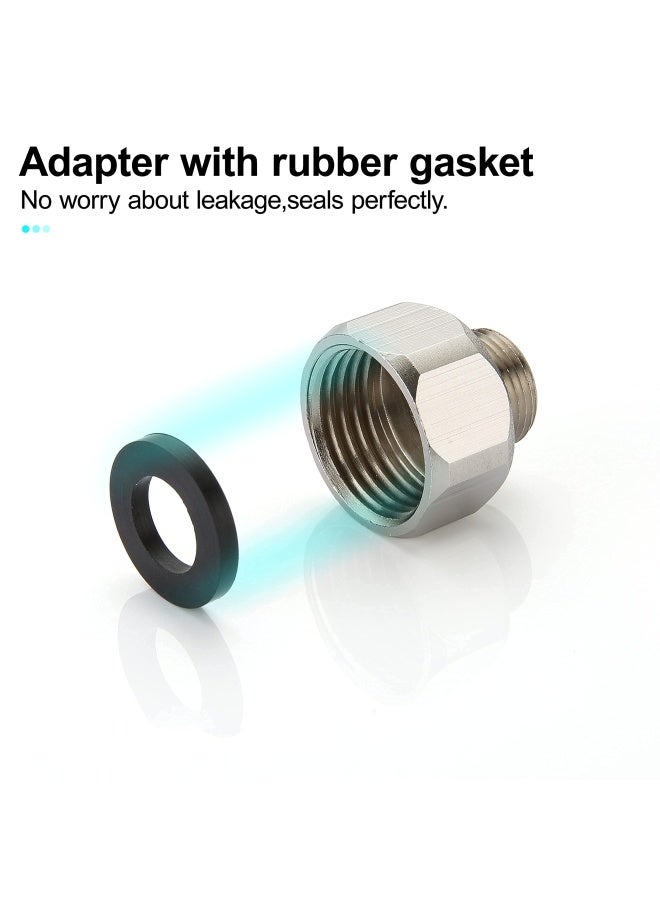 Brass Pipe Fittings Water Hose Adapter G 1/2 Female To G 3/8 Male Reducer Adapter Compression Fitting For Kitchen Bathroom Faucet Pipe Connector With Rubber Washer 2 Pack - Image 4