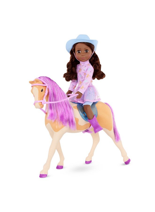 Glitter Girls 14 Inch Posable Doll & Horse Cowgirl Outfit Brown Eyes & Purple Mane Toys For Kids 3 Years+ Clea & Clover - Image 2
