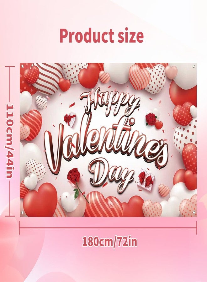 Zeptrix Happy Valentines Day Banner Valentines Backdrop for Photography Valentines Day Decorations Valentine's Birthday Indoor Outdoor Holiday Background Home Wall Garage Door Party Supplies 71x43 Inch - Image 2