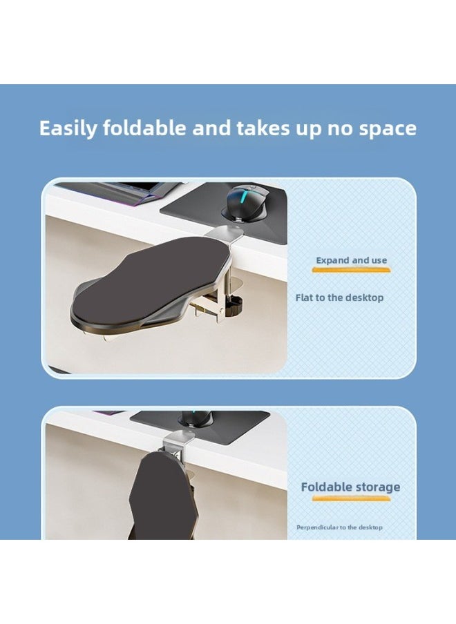 Computer Arm Hand Support Bracket Desktop Extension Board Wrist Pad Extension Elbow Support Palmrest Office Game Folding Rotation-Pattern:Folding Model White Two Pack [90 Up And Down°Folding Metal Bracket]