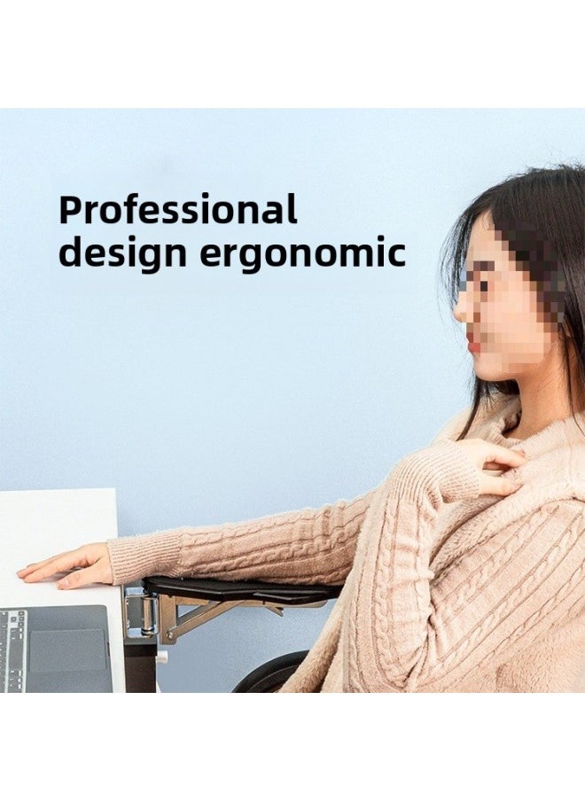 Computer Arm Hand Support Bracket Desktop Extension Board Wrist Pad Extension Elbow Support Palmrest Office Game Folding Rotation-Pattern:Folding Model White Two Pack [90 Up And Down°Folding Metal Bracket]