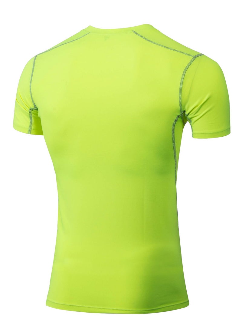 Loquat Men Quick Dry Breathable Elastic T-Shirt Green  - Image 2
