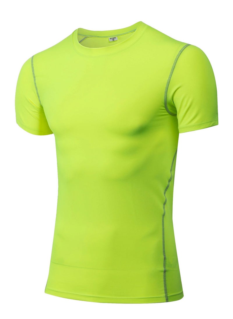 Loquat Men Quick Dry Breathable Elastic T-Shirt Green  - Image 1