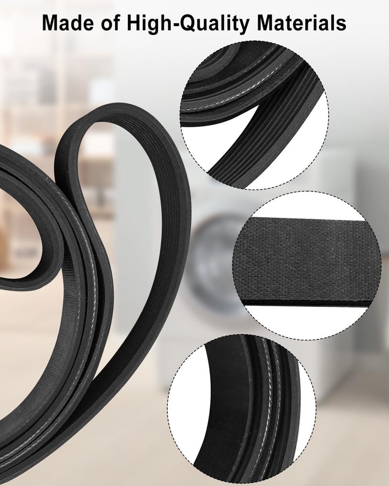 Vaticas Washer Dryer Drive Belt Fit for GE GUD24ESSM0WW GUD27ESSM0WW GUV27ESSM0WW GUD24GSSM0WW, Replace WE12X27300 4587578 AP6328196 PS12342956 EAP12342956, 1PCS - Image 2