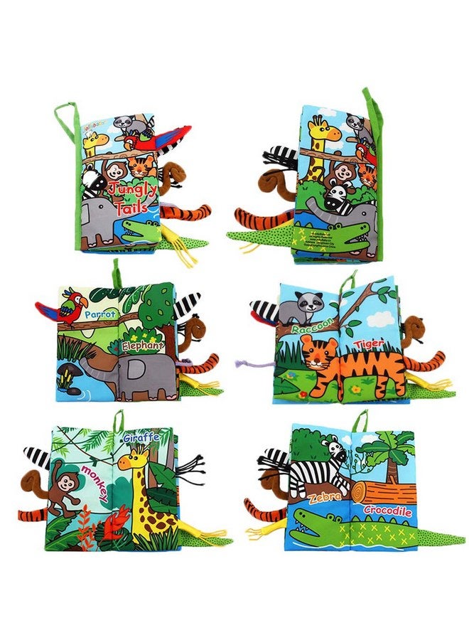 Zocita Zocita Baby Soft Animal Tails Activity Cloth Book with Crinkle Fabric, Jungly Tails  - Image 2