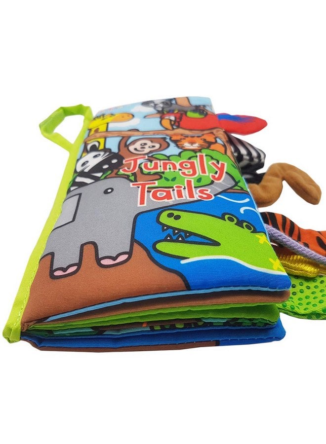 Zocita Zocita Baby Soft Animal Tails Activity Cloth Book with Crinkle Fabric, Jungly Tails  - Image 5