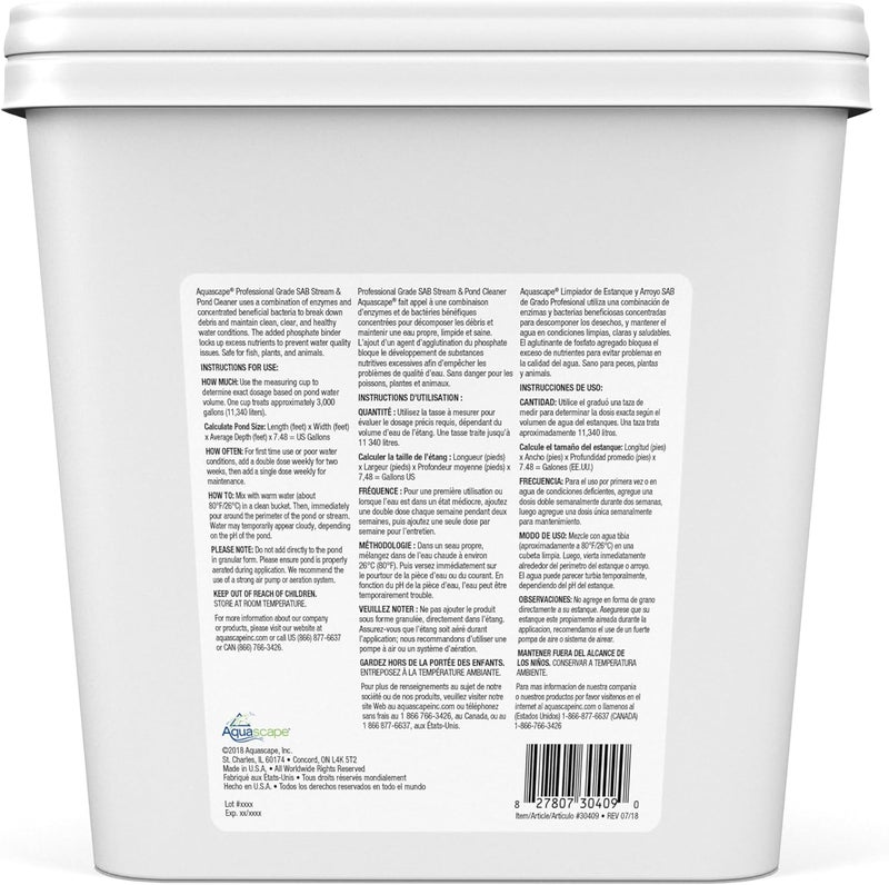 Aquascape Aquascape 30409 PRO Grade SAB Stream Cleaner Pond Water Treatment White  - Image 2