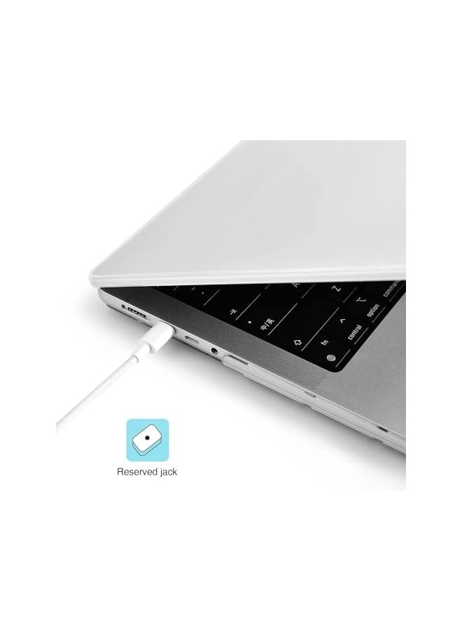 بروماس حافظة صلبة شفافة متوافقة مع أحدث حافظة ماك بوك برو 16 بوصة إصدار 2022 2021 موديل M1 Pro M1 Max A2485 - كريستال شفاف - Image 3