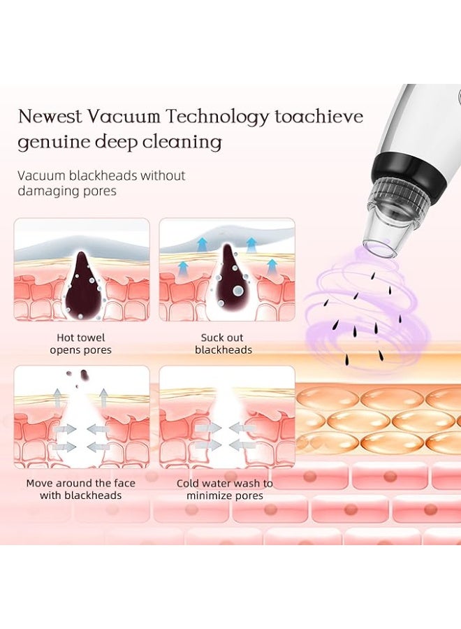 LENND Blackhead Remover Pore Vacuum, Blackhead Extractor Tool Facial Pore Cleaner Electric Comedone Whitehead Extractor Tool-5 Suction Power,5 Probes,USB Rechargeable Blackhead Vacuum Kit - Image 4