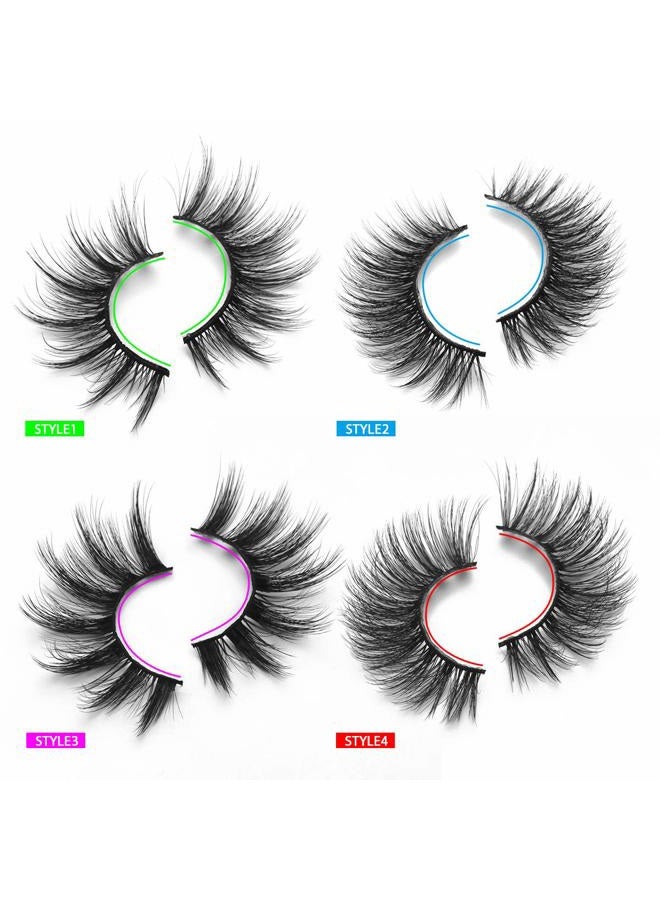 DYSILK (20 pairs, 2041) - 20 Pairs 4 Styles 3D Faux Mink Eyelashes Fluffy Dramatic Look False Eyelashes Wispy Long Handmade Natural Fake Eyelashes Soft Reusable Makeup Thick Lashes - Image 4