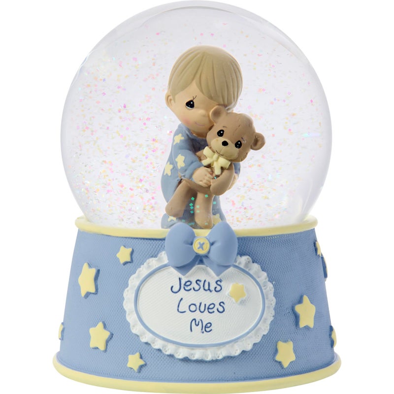 Precious Moments Precious Moments Snow Globe for Boys with Musical Feature Jesus Loves Me Theme in ResinGlass Composition 132103
