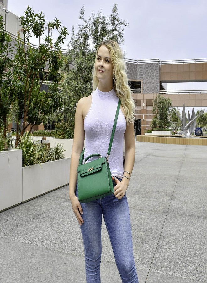 EVVE Women's Top Handle Satchel Bag Vegan Leather Crossbody Handbag with Top Handle and Strap(OR) - Image 2