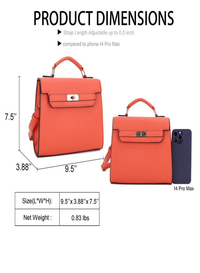 EVVE Women's Top Handle Satchel Bag Vegan Leather Crossbody Handbag with Top Handle and Strap(OR) - Image 3