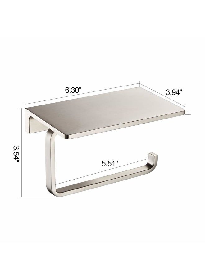 LANGPAI Double Roll Toilet Paper Holder with Shelf Solid Brass and Superior Hotel Style Tissue Dispenser Spared Storage Polished Chrome Finish - Image 5