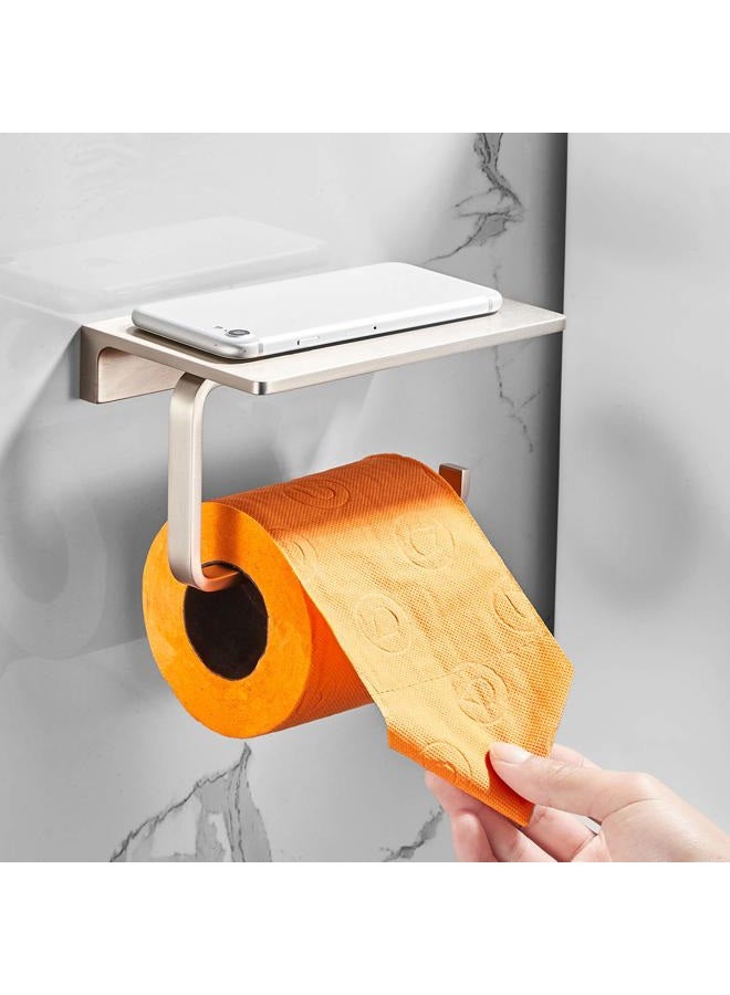LANGPAI Double Roll Toilet Paper Holder with Shelf Solid Brass and Superior Hotel Style Tissue Dispenser Spared Storage Polished Chrome Finish - Image 4