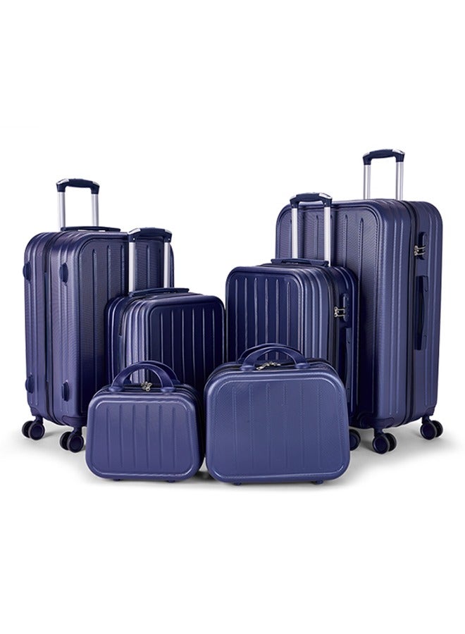 ليمرا طقم شنط سفر مكون من 6 حقائب أمتعة بـ 4 عجلات بتصميم حديث كحلي - Image 1