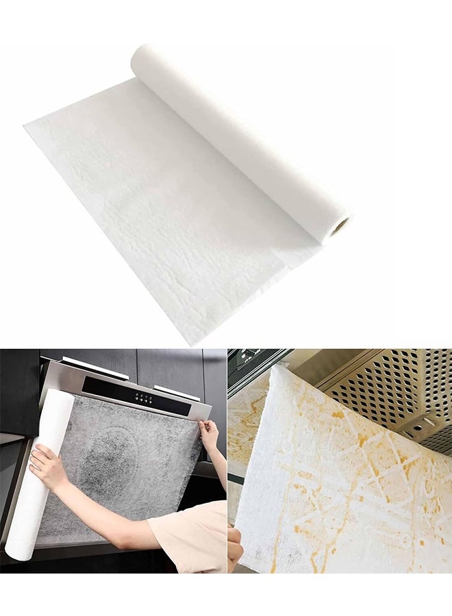 JCB CHIC مرشح شفاط مقاوم للرطوبة، 10 أمتار شفاط مرشح بديل عالمي ورق مطبخ غير منسوج مرشح مضاد للزيت مع شرائط لاصقة منزلية مرشحات تنقية الهواء بدون تنظيف شاشة (6 لفات) - Image 1