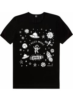 Rock&Roll Astronaut in Space Black Short Sleeve Unisex Children's T-Shirt  - Image 3