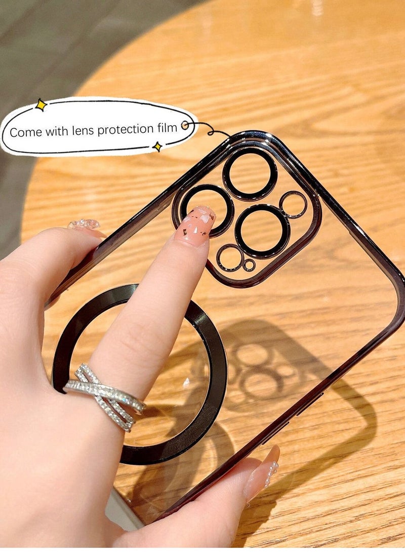 For iPhone 14 Pro Max Clear Case Slim Plating MagSafe Magnetic Cover  - Image 1