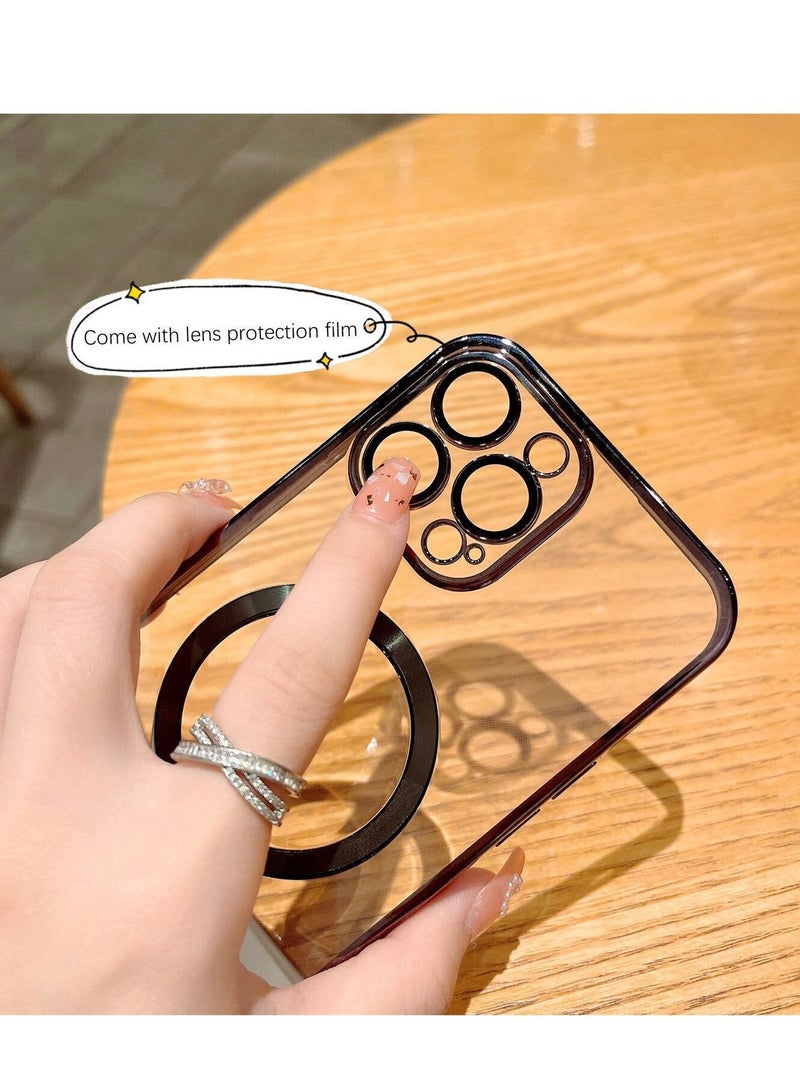 For iPhone 14 Pro Max Clear Case Slim Plating MagSafe Magnetic Cover  - Image 3