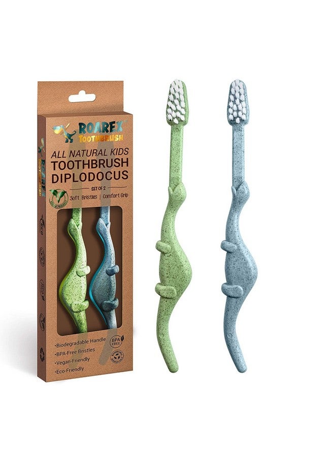 آنبي فرشاة أسنان Roarex Vegan للأطفال | تصميم الديناصور | فرشاة أسنان طبيعية نباتية قابلة للتحلل والتحويل إلى سماد | موضوع الديناصور | 1% من أجل الكوكب - Image 1
