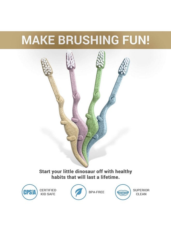 آنبي فرشاة أسنان Roarex Vegan للأطفال | تصميم الديناصور | فرشاة أسنان طبيعية نباتية قابلة للتحلل والتحويل إلى سماد | موضوع الديناصور | 1% من أجل الكوكب - Image 5