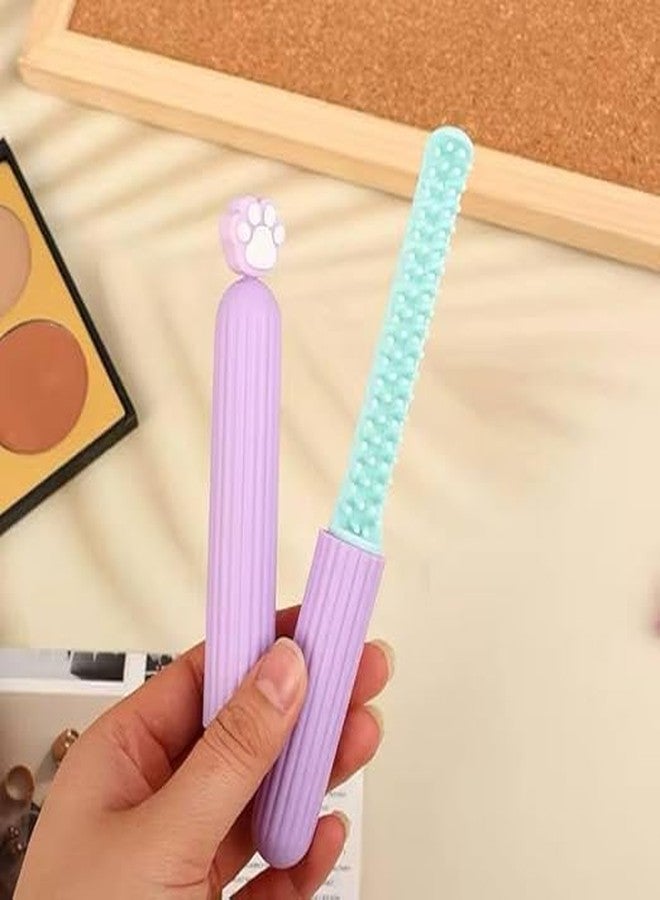 Stadash Mini Travel Hair Comb for Girls with Protective Cover - Cartoon Design, Tangle-Free Detangling Beauty Brush for Kids, Women, Compact Lightweight Pocket Comb for Travel, Office (Multicolor) - Image 2