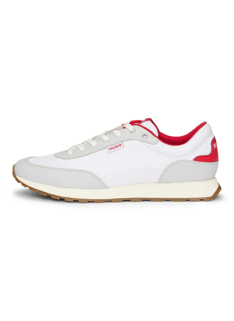 هوجو Mixed-material trainers with logo flag