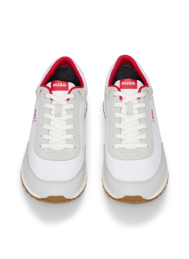 هوجو Mixed-material trainers with logo flag