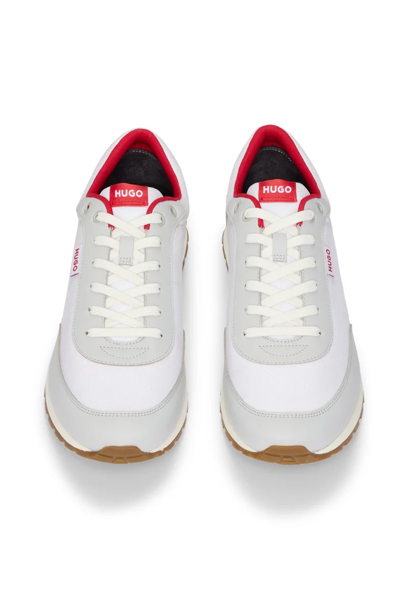 HUGO Mixed-material trainers with logo flag