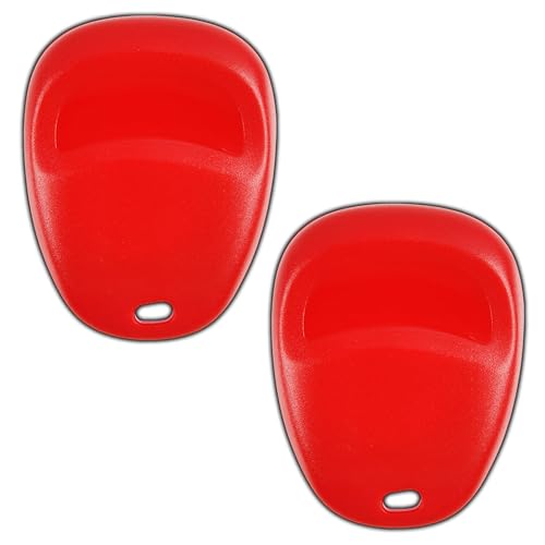 KeylessOption Key Fob Replacement for 2003 2004 2005 2006 2007 Chevrolet Chevy Silverado Suburban Tahoe GMC Sierra Yukon Cadillac Escalade Hummer H2 Keyless Remote, 3-Button LHJ011 Red - 2 Pack - Image 2