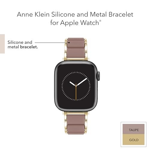 Anne Klein Silicone Fashion Bracelet for Apple Watch Secure Adjustable Apple Watch Replacement Band Fits Most Wrists - Image 3