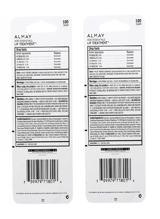 ألماي، عبوة من قطعتين، مرطب شفاه ألماي إيج إسينشالز، شفاف ١٠٠ - Image 3
