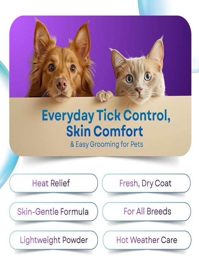 Gecko Pet Pro 2X Pet Cooling Powder for Dogs & Cats | Lavender & Aloe Vera | Extra Strength Deodorizer for Strong Odor Control | Summer Cooling Powder | Safe for Regular Use | 120g |(Pack of 1) - Image 4