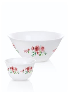 Luminarc A set of 7 pieces of Arcopal decal bowls, consisting of a large bowl, size 23 cl + 6 small bowls, size 12 cl, made in the UAE 