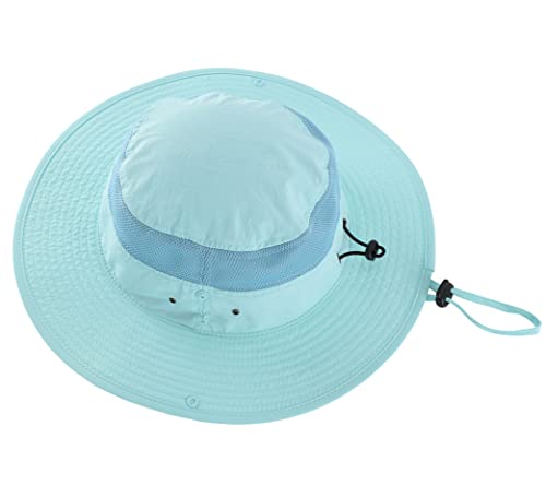 Connectyle UV Protection Bucket Hat for Men Adjustable Cowboy Sun Hat Wide Brim Fishing Hunting Hiking Outdoor Hats Light Blue - Image 3