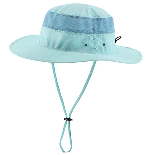 Connectyle UV Protection Bucket Hat for Men Adjustable Cowboy Sun Hat Wide Brim Fishing Hunting Hiking Outdoor Hats Light Blue - Image 1