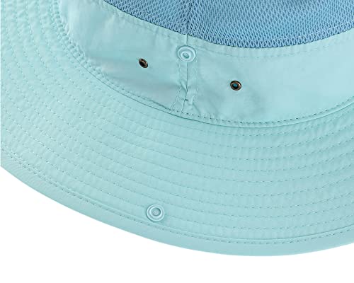 Connectyle UV Protection Bucket Hat for Men Adjustable Cowboy Sun Hat Wide Brim Fishing Hunting Hiking Outdoor Hats Light Blue - Image 5