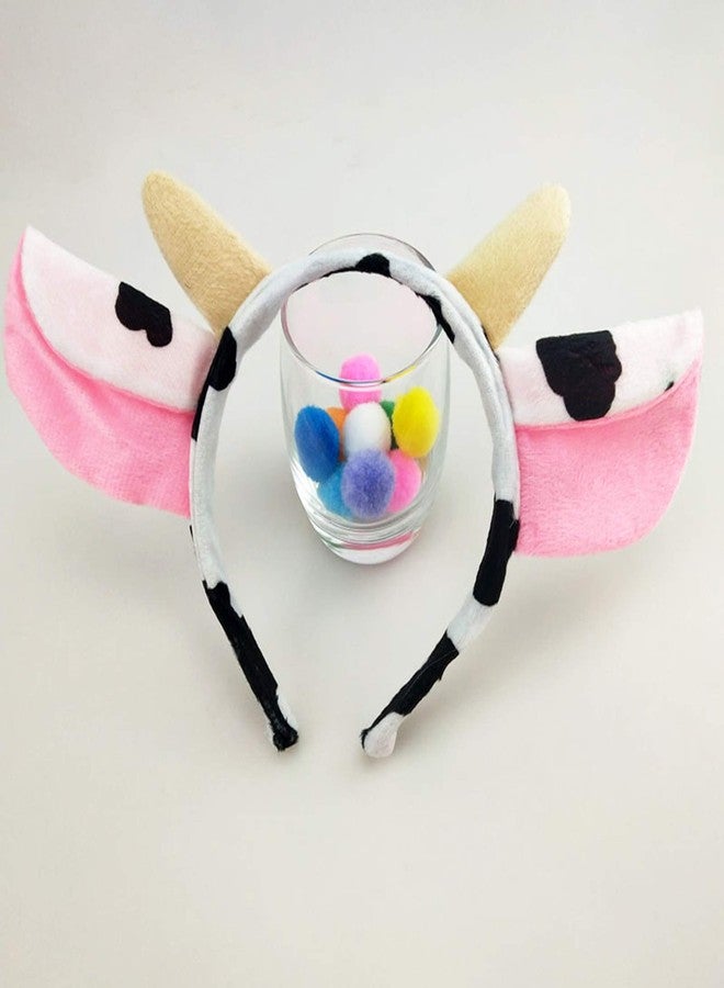 ZCMG Halloween Cow Headband Bow Tie Tail Milk Cow Hair Bands Headpiece Women Cow Ears Horns Hairband Hair Hoop Holiday Party Decoration Cosplay Costume Christmas Carnival Handmade Hair Accessories 1 Set - Image 5