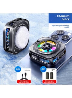 2025 Icing Semiconductor Mobile Phone Radiator SL39 Two-speed Adjustment Rapid Cooling Portable Peripheral Refrigeration-Product Color:Sl39 Black Digital Display Ice Style
