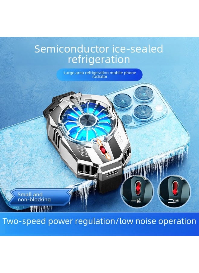 Generic - 2025 Icing Semiconductor Mobile Phone Radiator SL39 Two-speed Adjustment Rapid Cooling Portable Peripheral Refrigeration-Product Color:Sl39 Black Digital Display Ice Style - Image 1