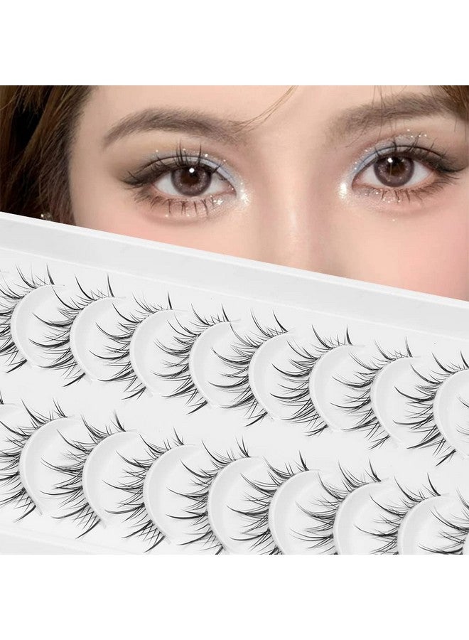 Outopen Manga Lashes With Clear Band Japanese Anime Cosplay Eyelashes Asian False Eyelashes Natural Look Like Individual Clusters(B02Asian Style 913Mm) - Image 3