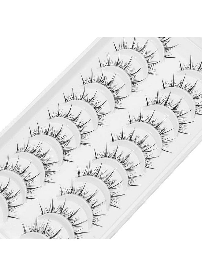 Outopen Manga Lashes With Clear Band Japanese Anime Cosplay Eyelashes Asian False Eyelashes Natural Look Like Individual Clusters(B02Asian Style 913Mm) - Image 4