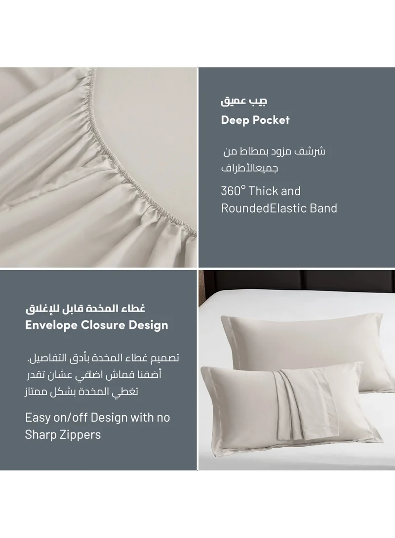 Donetella Bedding Fitted Sheet - Fits 120x200 Cm Bed For Twin Bed 2 Pcs (1 Fitted Sheet and 1 Pillowcase) - 30 Cm Deep Pocket - Solid Bed Sheet
