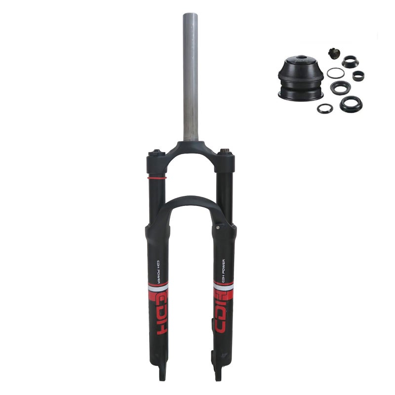 CDHPOWER 26 Suspension Fork Single Shoulder 286mm Straight Tube Ultralight Aluminum Alloy Disc Brake 118 Headset included