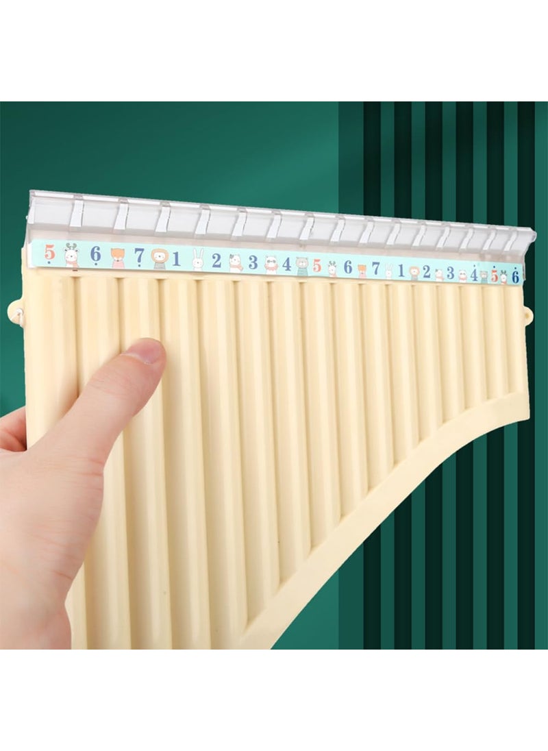 Semme Pan Flute 18 pipe panflute Flute Instrument Flute with Mouthpiece for students and beginners Off White  - Image 4