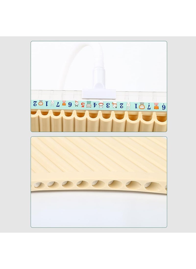 Semme Pan Flute 18 pipe panflute Flute Instrument Flute with Mouthpiece for students and beginners Off White  - Image 2