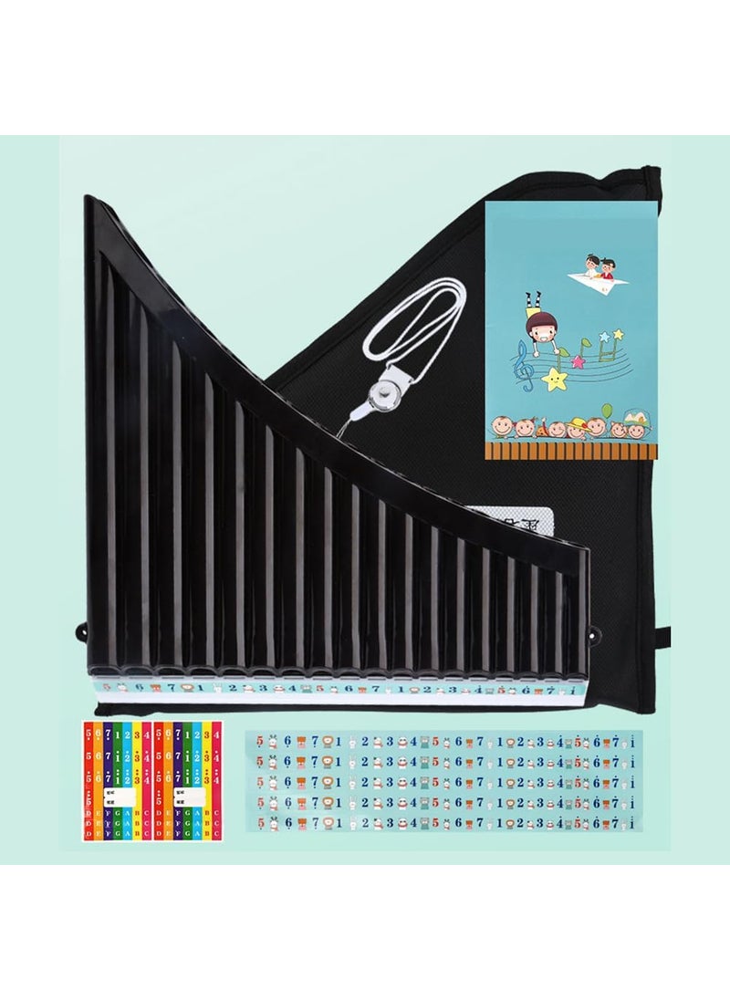 Semme Pan Flute 18 pipe panflute Flute Instrument Flute with Mouthpiece for students and beginners Off White  - Image 5