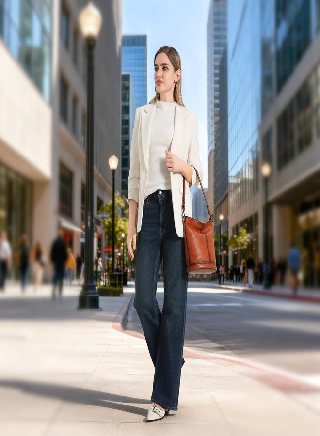 BILIYA Genuine Leather Bucket Bag for Women Vintage Brown Shoulder Crossbody Handbag Soft Real Cowhide Purse Gift Ready Everyday Tote - Image 2