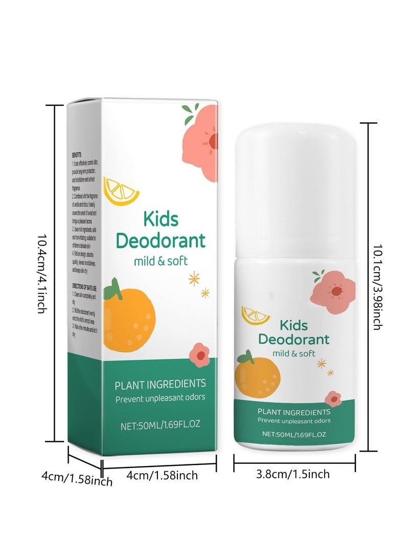Natural Deodorant for Kids  Teens, Aluminum Free,  Alcohol-Free, Paraben Free, 24 Hr Odor Protection, Clean Fresh Scent, Kids  Tweens, Hypoallergenic Deodorant 50ml (white) - Image 2